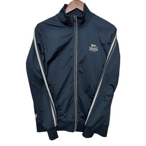 Lonsdale London Mens Track Jacket Navy Blue White Stripe Full Zip Small